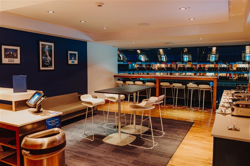 Image of a suite in The O2 arena with bar stool seating 