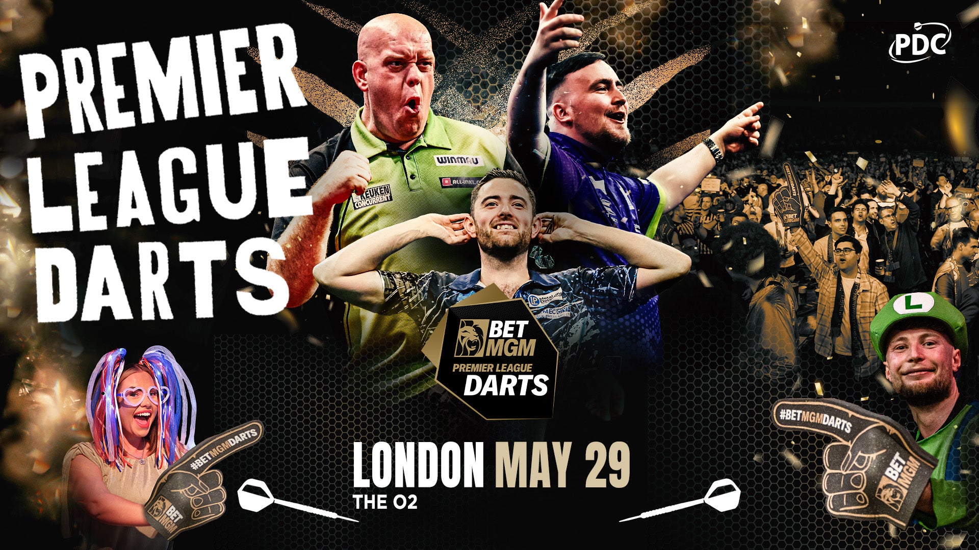 Collage image of Darts players with the words 'Premier League Darts' written across the image