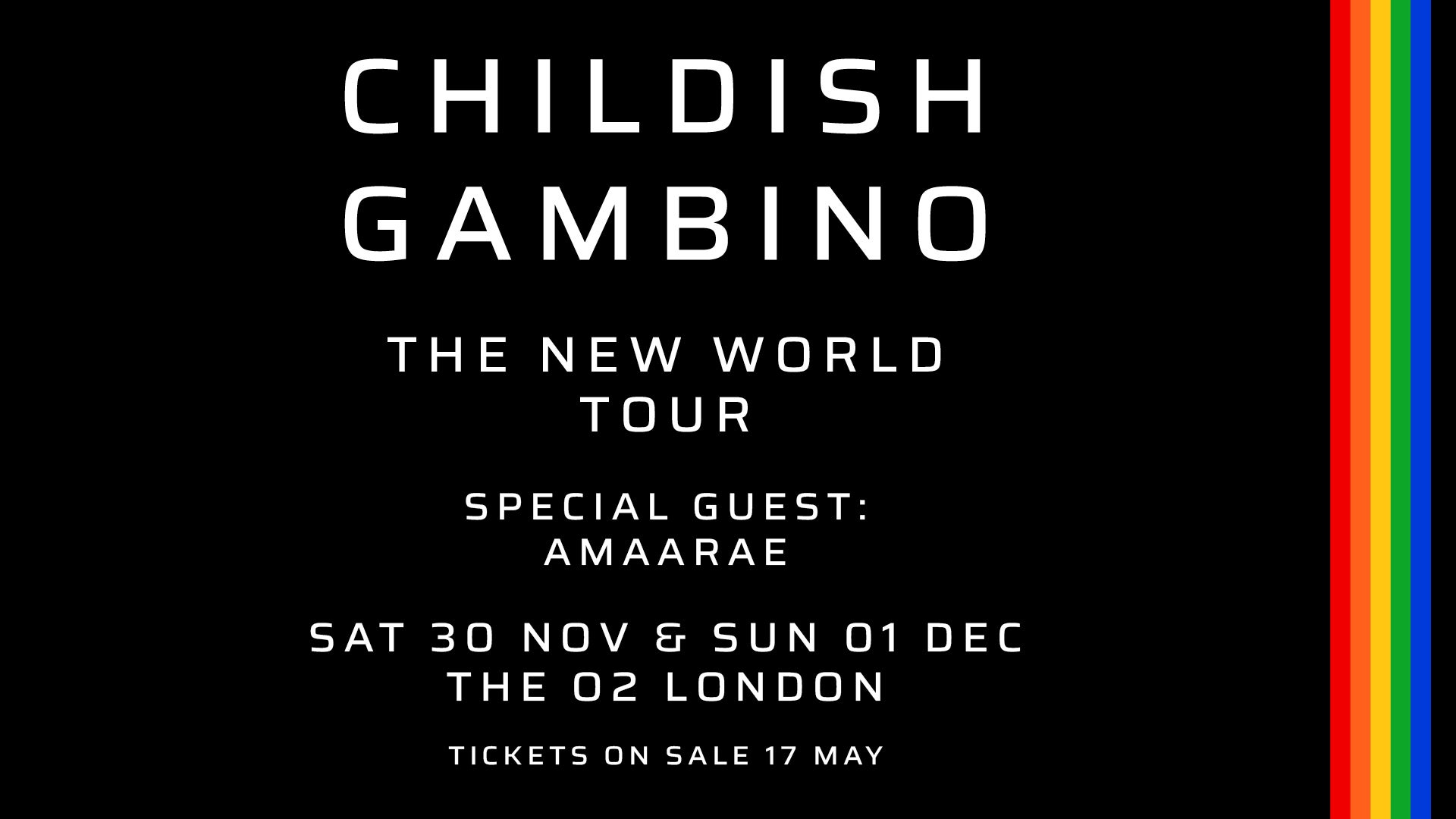 Artwork for Childish Gambino's show at The O2