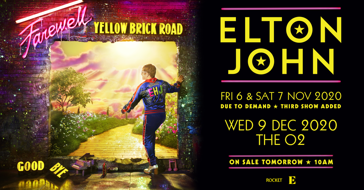 elton john o2 tour dates