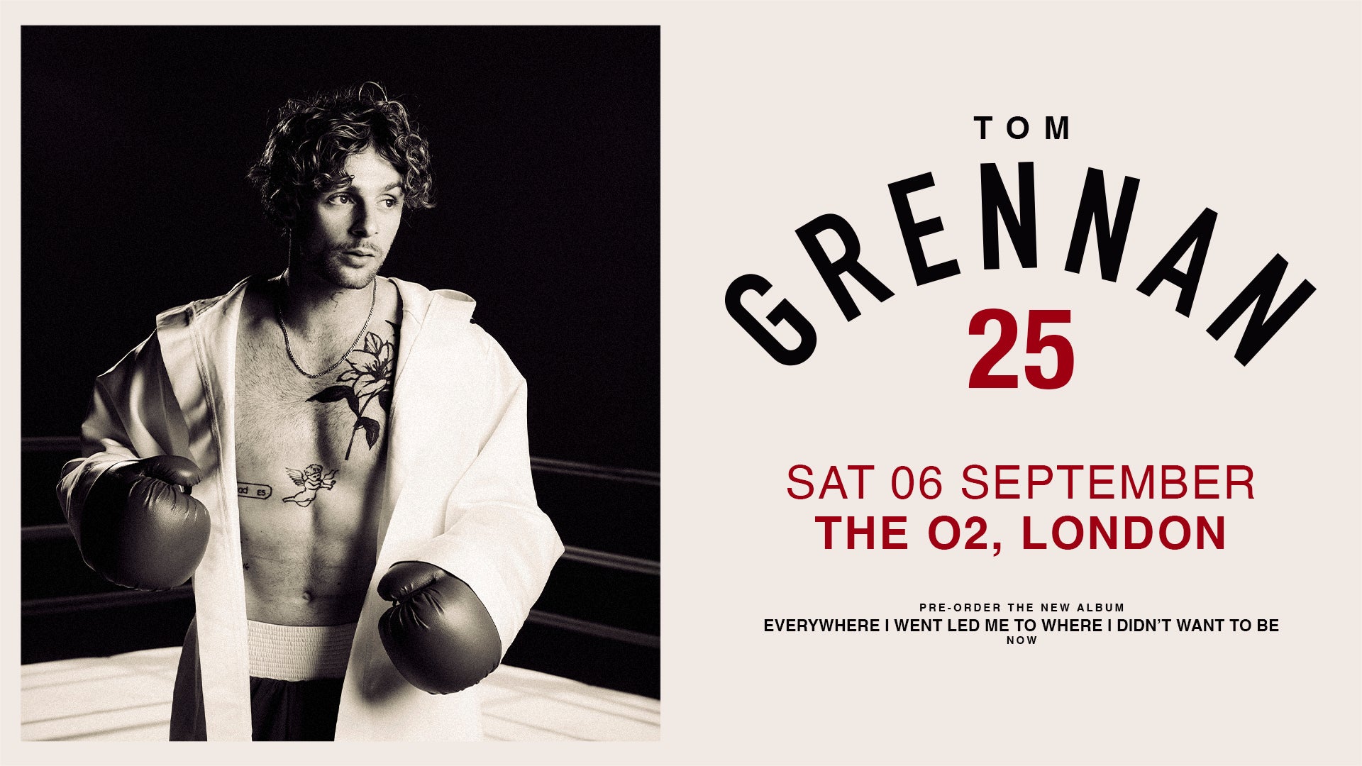 Artwork for Tom Grennan's show at The O2